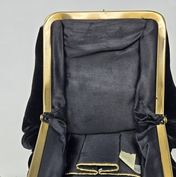 VINTAGE HANDBAGS BY G.D.K. BLACK VELVET TOP HANDLE MINI BAG PURSE WOMEN ELEGANT - Picture 8 of 12